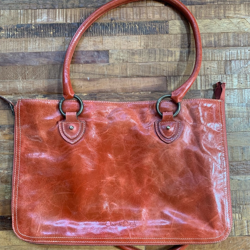 Cleo and Patek very clean red/orange leather shoulder bag